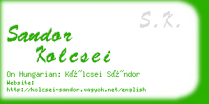 sandor kolcsei business card